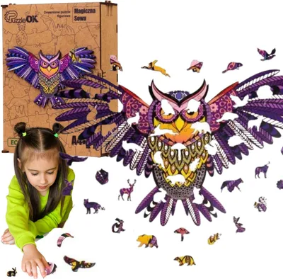 Zdjęcie produktu dla Puzzle Drewniane Układanka Sowa Magiczna Kolorowa  Pua4-00709