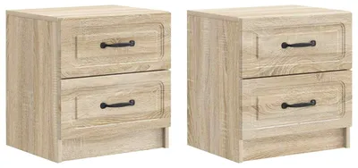 Obrázok produktu pre Nočný stolík so zásuvkou 2 pcs Dub sonoma 43 x 34,5 x 44,5 cm
