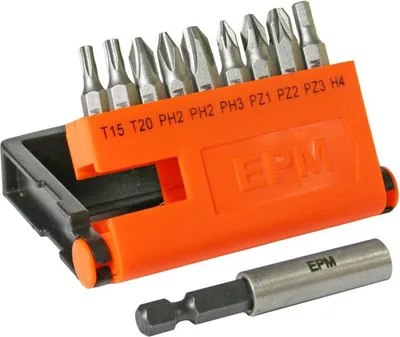 Produktbild von Schraubendreher-Bit-Satz 9-Teilig + Magnethalter - E-400-0370