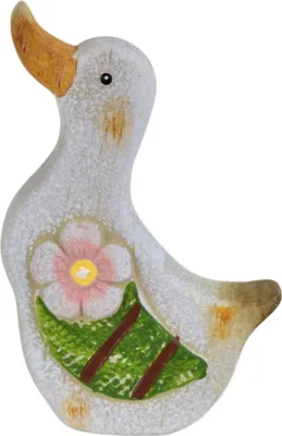Produktbild von Keramische Gans mit Blume 15,5 cm
