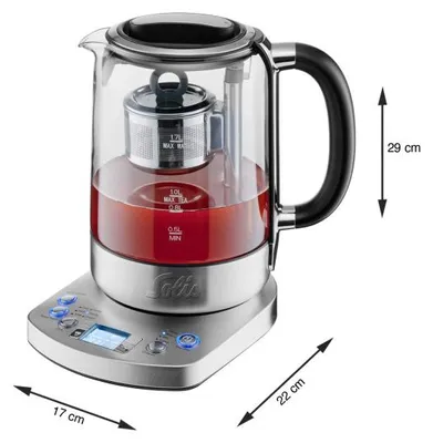 Produktbild von SOLIS Wasser-u.Teekocher 2200W 1.7L Timer Temp. Warmhaltef. Glased