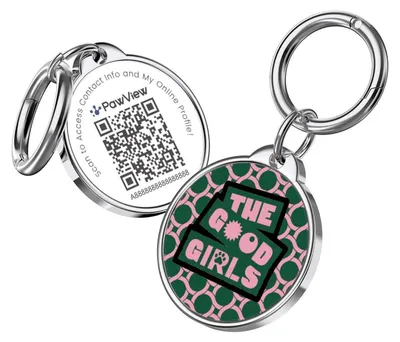 Zdjęcie produktu dla Adresówka dla psów i kotów z kodem QR, personalizowana, wodoodporna, lekka, w kolorach zielonym i różowym