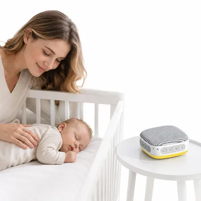 Produktbild von Schlafhilfe Gerät mit Weißem Rauschen, tragbare Entspannungslampe mit Naturgeräuschen, Meditationslicht, Timer und wiederaufladbarer Batterie