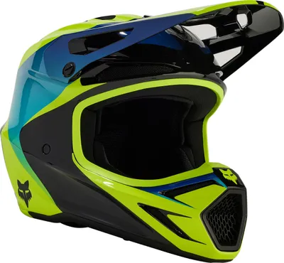 Produktbild von FOX V3 Streak Jugend Motocross Helm, schwarz/grün, Y/M (51/52)