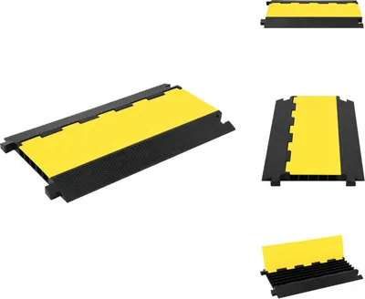 Produktbild von vidaXL Kabelschutzrampe mit 5 Kanälen 90 cm Gummi - Verkehrsschilder