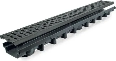 Produktbild von Lineare Entwässerungsrinne 1000*63 Mit Pp Line A15 Schwarzem Gitter - Mx 01713