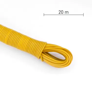 Produktbild von IDEA HOME - 20 Meter Wäscheleine reißfeste Wäscheleine für den Haushalt, Garten und Camping – robustes Wäscheseil aus Polyesterkern und Kunststoffummantelung, Gelb