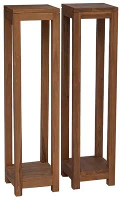 Zdjęcie produktu dla vidaXL Stojak na rośliny, 2 szt., naturalny, 25 x 25 x 100 cm, drewno teakowe