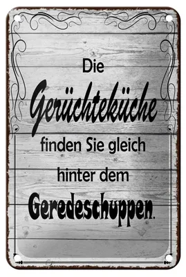 Produktbild von Blechschild Spruch 12x18cm Gerüchteküche Geredeschuppen