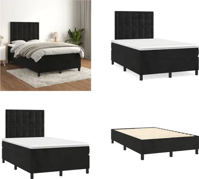 Obrázek produktu pro vidaXL Boxspring postel s matrací černá 120x200 cm samet - Boxspring postel - Boxspringbetten - Bett - Schlafzimmermöbel