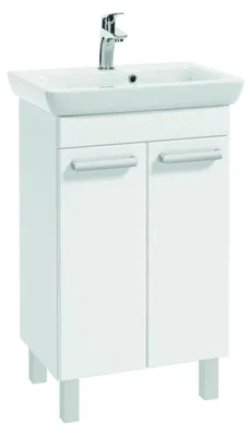 Zdjęcie produktu dla DomoDomo Szafka łazienkowa lakierowana stojąca z umywalką 55x80cm biały połysk Capri