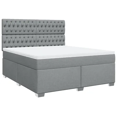 Produktbild von vidaXL Boxspringbett mit Matratze Hellgrau 180x200 cm Stoff