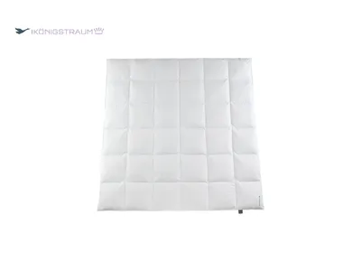 A white duvet is laid flat on a white background, showing its quilted pattern.