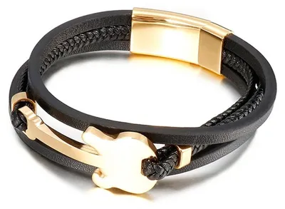 Productafbeelding van Gevlochten Leren Armband voor Heren 20.9 cm