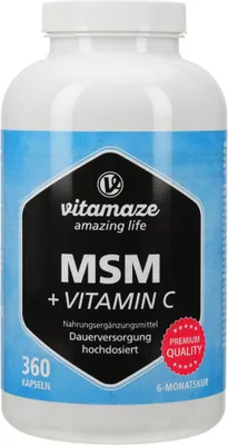 Obrázok produktu pre Msm vysoká dávka + vitamín C kapsuly 360 kapsúl