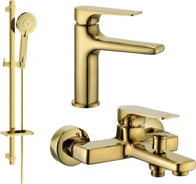 Produktbild von Mexen Lynx DQ40 Badewannenset, Gold - 745903DQ40-50