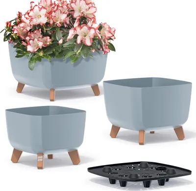 Immagine prodotto di Vaso da giardino 24/29/39 cm con piedini per terrazza Zahrada Domů Grigio