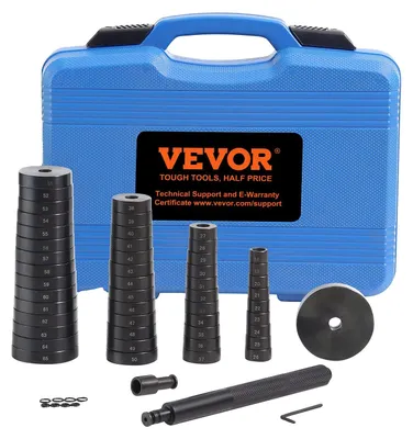 Productafbeelding van VEVOR 52-delige set voor het persen van radslageringen, set drukstukken voor lagers van 18-65 mm, inpersgereedschap voor lagers, busjes, keerringen, persmachine, montageschijven, busjes, keerringen, persgereedschap
