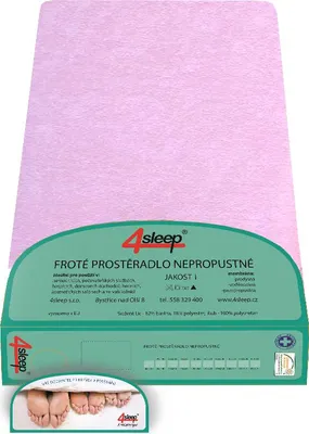 Obrázek produktu pro Nepromokavé prostěradlo froté s gumičkou 70x140 - Růžové