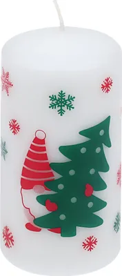 Produktbild von Weihnachtskerzen Stumpenkerze "Tom" Weiß 110/57 mm