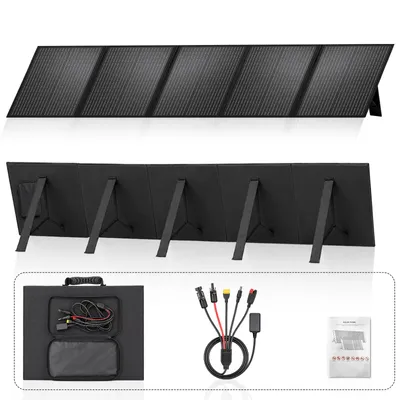 Produktbild von 300W Solarpanel Faltbar 36V Monokristallin, Tragbares Solarmodul für Powerstation, Wohnmobil, Camping, Caravan, Off-Grid mit 4-in-1 Kabel