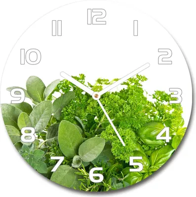 Produktbild von Wanduhr aus Glas 30fi Glasbild Glasuhr Gehärtetes Glas - weisse-zeiger - Herbs