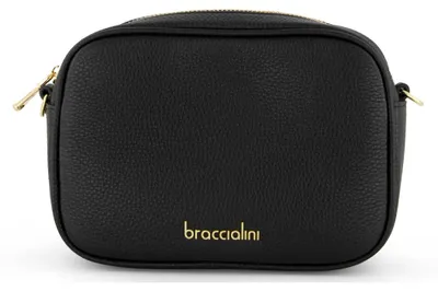 Immagine prodotto di Braccialini Dolly Borsa a tracolla in pelle di colore oro, chiusura zip e