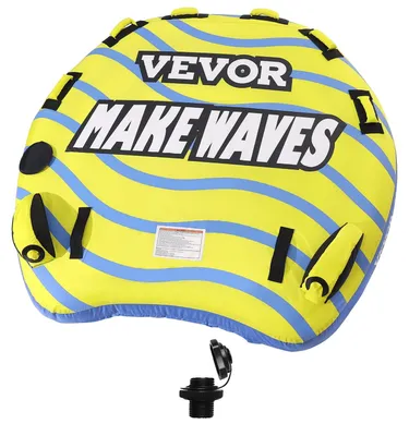 Immagine prodotto di Tubo di traino VEVOR per la nautica, tubo di traino gonfiabile per 1-3 piloti con pinne paracolpi, tubi di traino per sport acquatici da 510 lbs per il traino di imbarcazioni, copertura completa in nylon