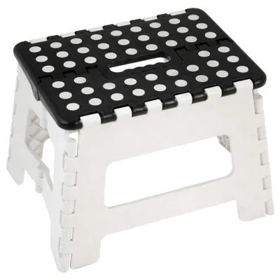 Produktbild von Omgoods – Klapphocker – Schwarz-Weißer Klappstuhl, 32 x 25 x 22 cm