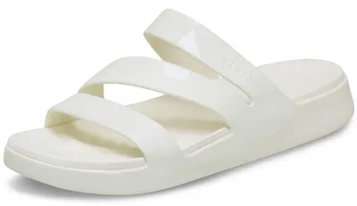Zdjęcie produktu dla Klapki męskie Crocs Getaway, model z paskami, wykonane z materiału syntetycznego, kolor: jasnoszary (Chalk), rozmiar: 39/40 (EU)