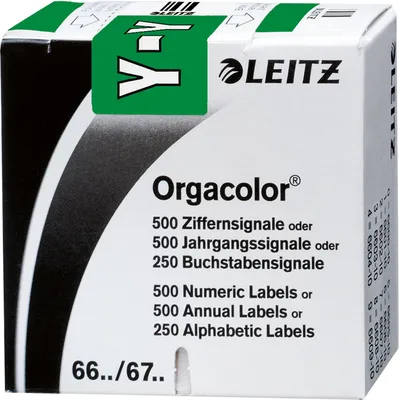 Produktbild von Leitz Buchstabensignal Orgacolor® Orgacolor Registratursysteme Y selbstklebend Kunstdruckpapier dunkelgrün