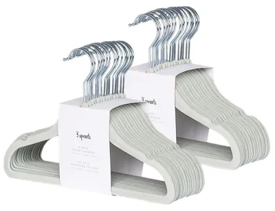 Samt-Kleiderbügel für Babys – 30er-Pack – Hellgrün – Antirutsch