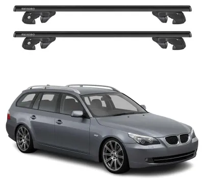 Produktbild von Dachträger Grundtäger für BMW 5er E61 Touring 2004-2010 Alu 90kg Schwarz 2x, KI-generiertes Bild