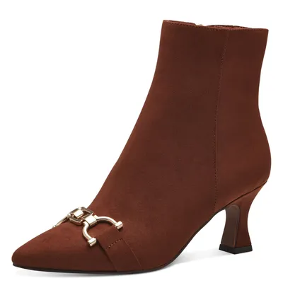 Image de Bottines pointues à talons pour femmes, marque MARCO TOZZI, couleur marron (cognac), taille 40