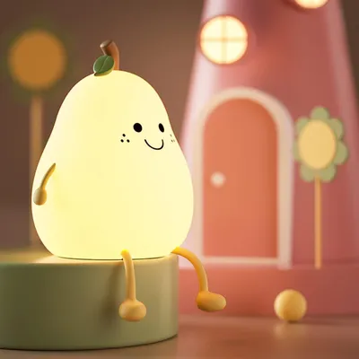 Produktbild von LED Nachtlicht Silikon Birne Touch Nachtlampe USB-Aufladbar mit Timer,7 Farbe dimmbar, Schlaflicht Kinderzimmer tragbare Schlafhilfe Stilllicht