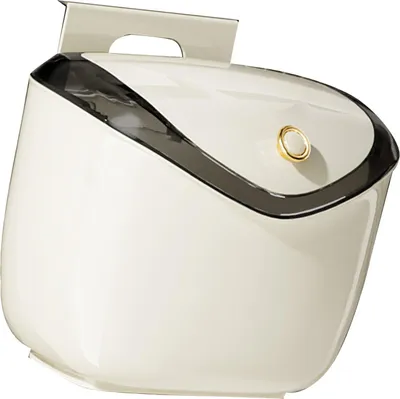 Image de Petite poubelle suspendue à fixation murale, bac à compost de cuisine sans perforation avec couvercle pour plan de travail, sous évier, salle de bain, salon M