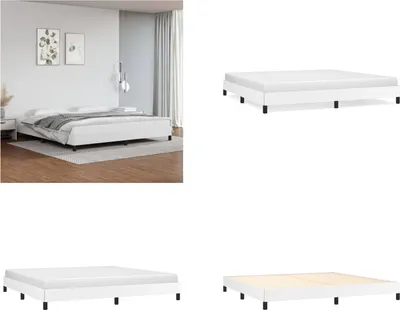 Produktbild von vidaXL Bettgestell Weiß 200x200 cm Kunstleder - Bettgestell - Bettgestelle - Bett - Schlafzimmermöbel