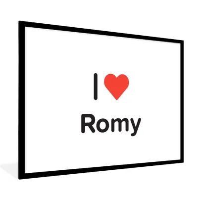 Produktbild von MuchoWow® Gerahmtes Poster Ich liebe - Romy - Mädchen 80x60 cm - Poster mit Schwarzem Bilderrahmen Wandposter Rahmen Foto Bilder - Schlafzimmer-Dekorationen - Fotoposter