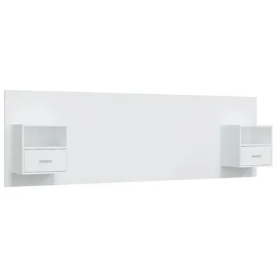 Image de vidaXL Tête de lit avec chevets Blanc Bois composite