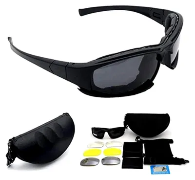 Produktbild von Polarisierte Sonnenbrille - Leichte, unzerbrechliche Sonnenbrille mit 4 Linsen und UV-Schutz für Männer und Frauen, ideal für Outdoor-Aktivitäten