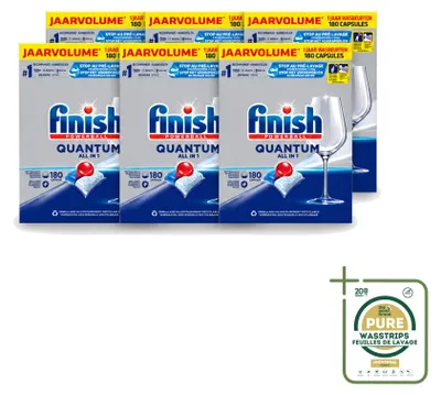 Produktbild von 6 x Finish Powerball Quantum All in 1 Geschirrspültabs - Vorratspackung - 6 Stücke