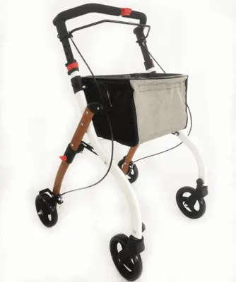 Produktbild von Indoor-Rollator AT51040 Höhenverstellbar, inkl. Tasche & Tablett, Halbholzoptik