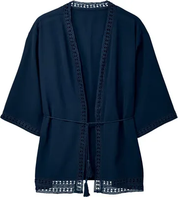 Produktbild von Esmara Kimono Robe Gewand kurzarm Oberteil Sommer Jacke Navy S