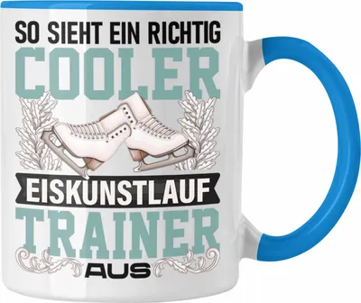 Produktbild von Trendation - Eiskunstlauf Trainer Tasse Geschenk Eiskunstläufer Geschenkidee Trainer Coach (Blau)