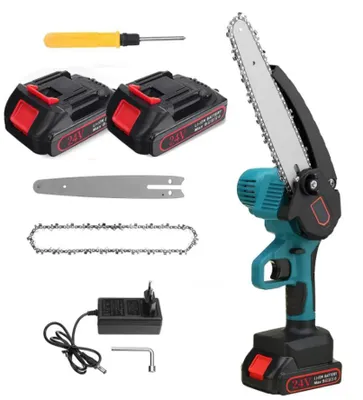 Produktbild von Elektrische Astsäge - Akku Kettensäge 20 cm - Bürstenloser Motor - Kabellos 18V - Wiederaufladbar - 2 Akkus