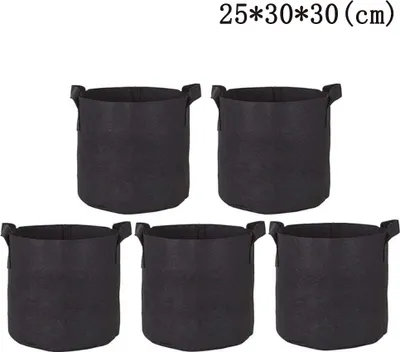 Produktbild von Pflanztasche, 5x 10L Pflanze Wachsende Tasche, Vliesstoff Pflanzsack mit Griffe für Kartoffeln, Tomaten und Erdbeeren - 10L