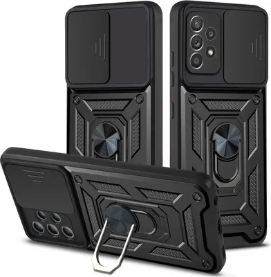 Image de Galaxy A72 Case with Ring, Stand, Camera Protection, TPU Bumper, Silicone Case for Samsung Galaxy A72 5G/4G black