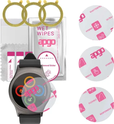 Produktbild von apgo 3 Stück Schutzglas, klar, kompatibel mit Acme SW201 Smartwatch, Hybrid 8H, Ersatz für Hartglas, Displayschutzglas, Bildschirmschutz, Displayschutz, kratzfest