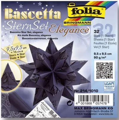 Produktbild von Folia 214/1010 Bascetta Stern - Indian Dreams, blau, Ø 15 cm