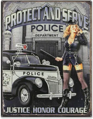 Zdjęcie produktu dla ZEP blaszany znak POLICJA 35x45 cm Chronić i służyć